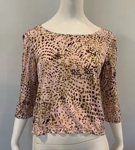 Carlisle  100% Silk Animal Print Top
