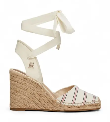 Tommy Hilfiger 
ESPAGLET SANDALS WITH HEELS AND TIE-TIE STRAP Size 7 - Image 1