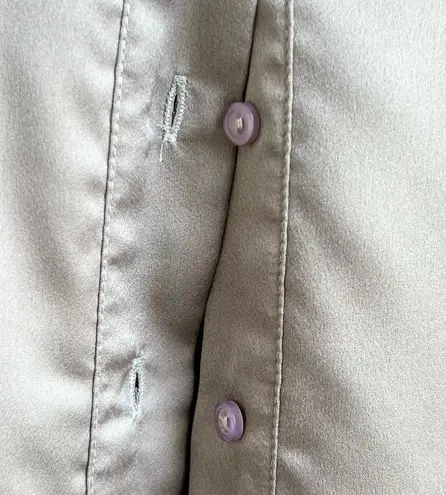 Glamorous gray silky oversized button down shirt size 4
