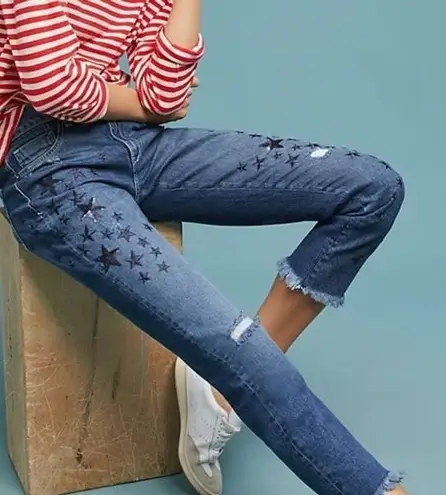 Pilcro and the Letterpress  Slim Boyfriend Jeans in Dark Blue - Image 1