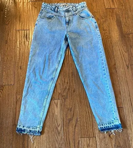 Denim & Co high rise seam front tapered mom jean size 6