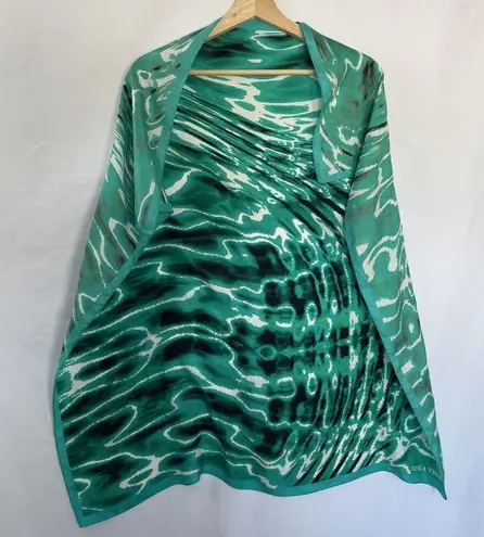 Ivanka Trump Green Abstract Pattern Silk Scarf women's square scarf headscarf