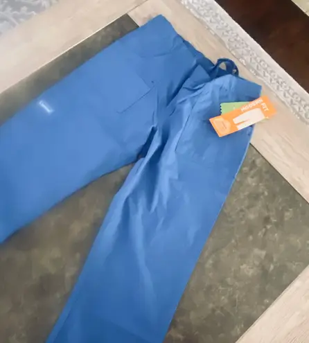 Landau Essentials Scrub Pants for Women: 9 Pockets, Modern Tailored Fit, Drawstring / Elastic Waist, Straight Leg 8380 Blue Size XXS