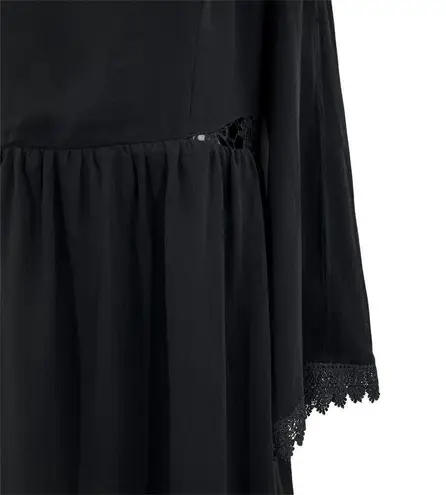 Buckle Daytrip  BKE Open Back Long Sleeve A-Line Lace Dress Black Large