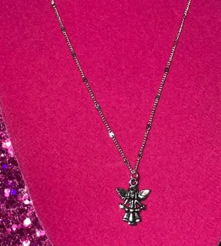 Boutique Sterling Silver 925 Angel Harp Sparkle Necklace Religion Jewelry Catholic Church