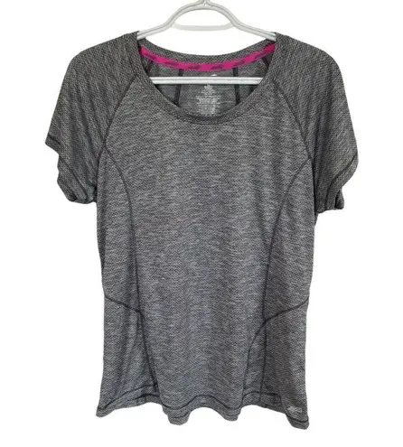 Avia women's XL gray heather stretchy pullover short sleeve crew neck t-shirt
