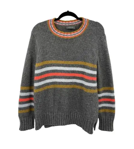 Wooden Ships  Womens Size X/S Sweater Crewneck Pullover Gray Cameron Stripe Knit