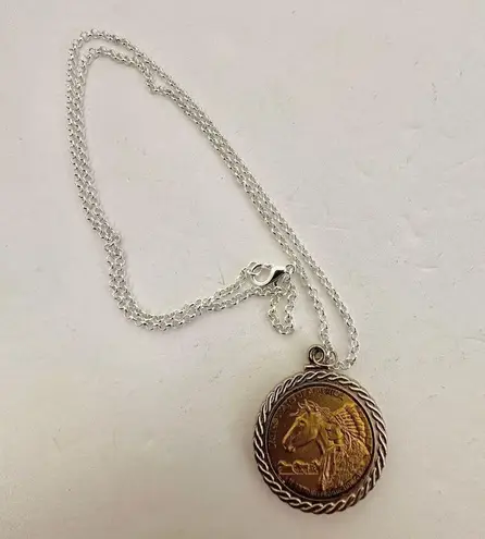 Sacajawea coin replica pendant necklace Silver