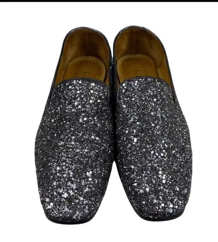 Bettye Muller Women's Bettey Mulle Silver Glitter/Sequined Leather Loafers-7