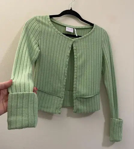 Urban Outfitters NWT  Out from Under Cropped Cardigan in Light Sage Green - XS