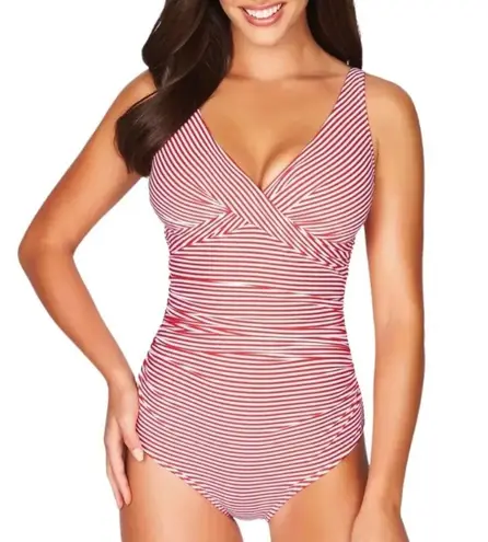 Sea Level Positano Stripe Cross Front One Piece Swimsuit Size 4 NWT White