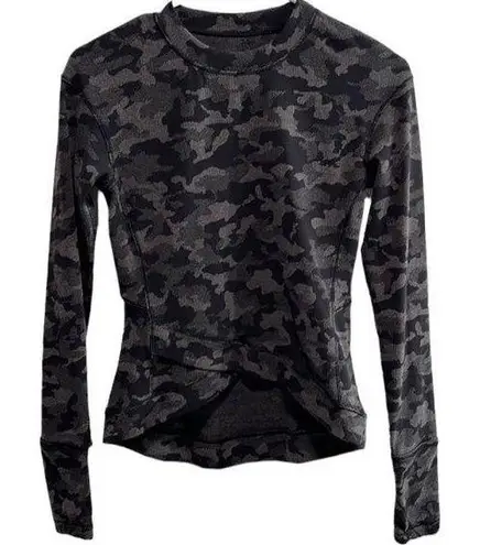 Lululemon  Close to Crossing Long Sleeve Riki Heritage Camo Black Women’s Size 4