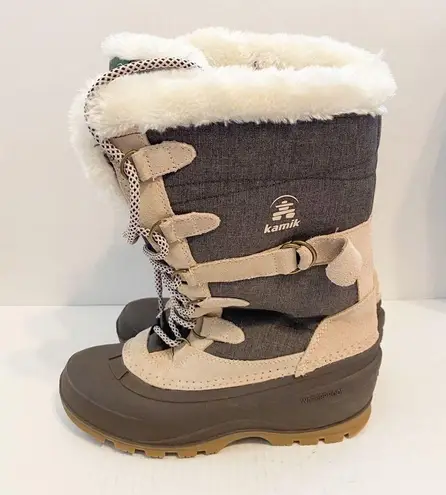 Kamik  brown and tan snow boots size 6