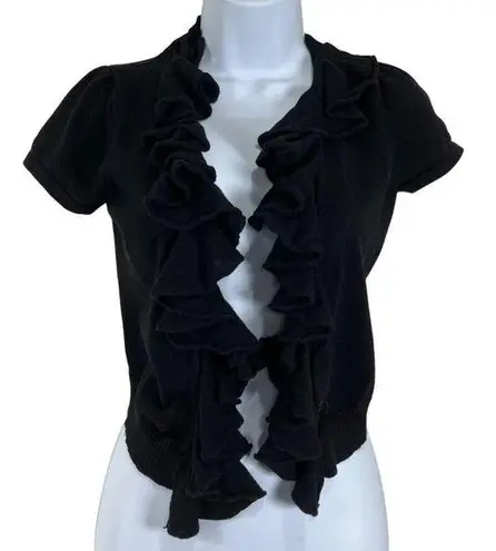 International Concepts INC Small Black Cardigan Open Front Short Sleeve 22d