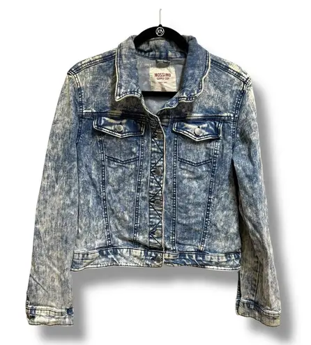 Mossimo Women's Acid Washed Blue Denim Jacket Size XL Blue