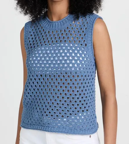 New Madewell Open Stitch Crop Sweater Vest Style NL192 Bright Ivory Size XXL White