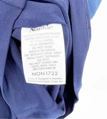 Nookie NWT Athena Off the Shoulder Halter Neck Bodycon Midi Dress XS Blue