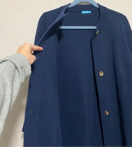 J. McLaughlin  Navy Blue Thick Cardigan Style Jacket