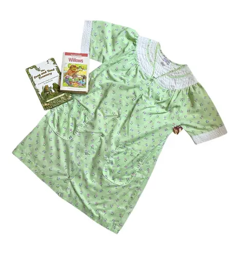 Vintage La ti fashion lingerie cottagecore floral print green gown Size M