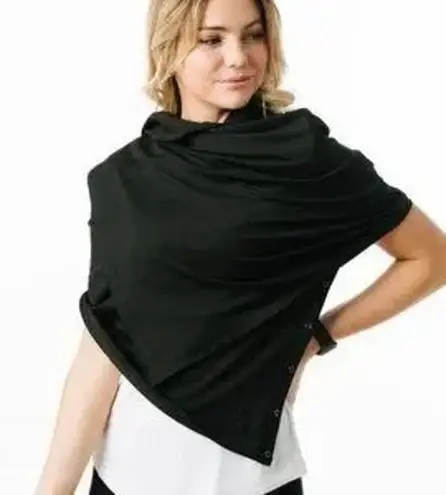 Zyia Black Classic Infinity Scarf Convertible Wrap Shawl Shrug Cowl Gaiter New