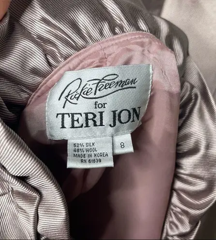 Rickie Freeman for Teri Jon Vintage metallic lavender silk blend dress sz 8