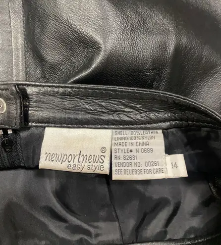 Newport News Black Leather Skirt