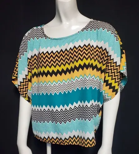 Buttons  Chevron Top with Back Zipper (M)