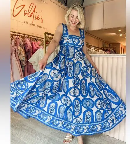 Goldie NWOT Alemais blue and White Patterned Dress