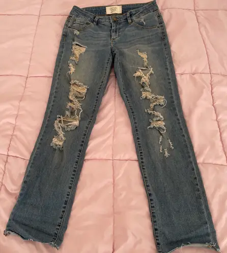 Rachel Roy RACHEL Girlfriend Distressed Cuffed Jeans, size 26”