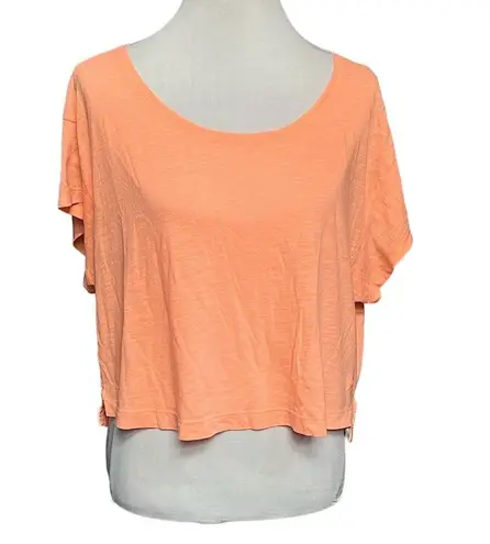 PINK - Victoria's Secret PINK Victoria’s Secret Oversized Cropped Tshirt Florescent Orange Size XSmall