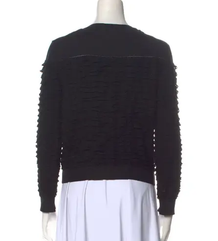 Oscar de la Renta black ruffle cardigan