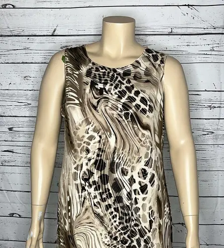 Effortless Style by Citiknits NWOT Size XL Neutral Color Animal Print Tank Dress