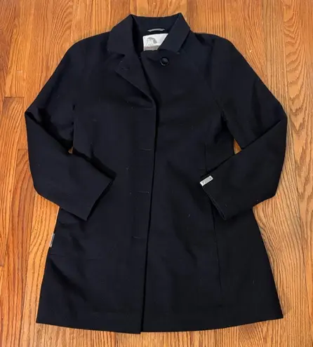 Icebreaker Coastal Merino Wool Full Zip Button Jacket Pea Coat Black Size M Size M