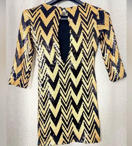 Ark & Co. Black and Gold Sequin Mini Dress