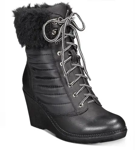 Zigi Soho Black Ames Wedge Boots Size 10