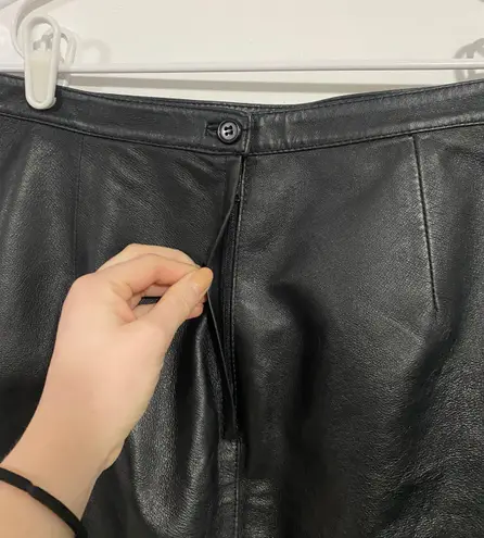 Newport News Black Leather Skirt