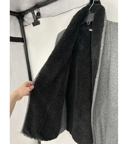 L.L.Bean  Sherpa Lined Cardigan Sweater Jacket Open Front Pockets Long Sleeve Sz M thumbnail 6