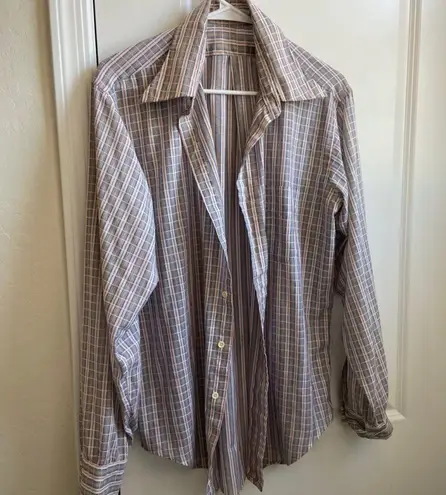 Permanently Pressed Vintage Lightweight Plaid Button Up - Image 4