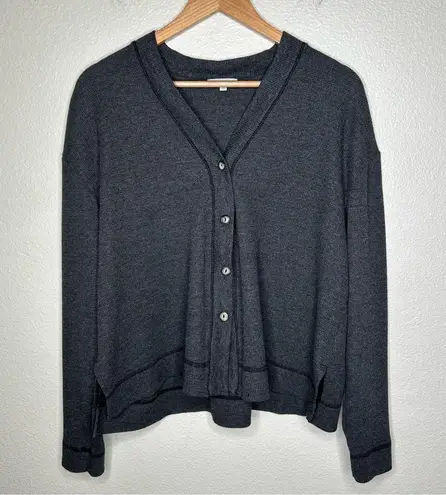Johnny Was Calme Oversized Waffle Cardigan grey medium