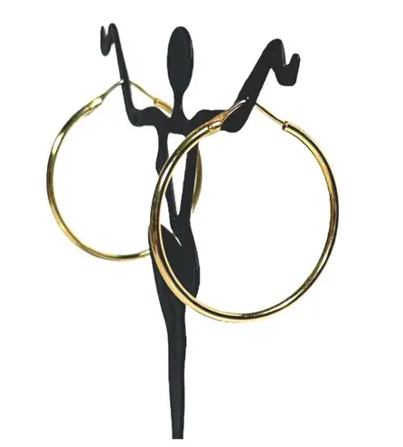 18KT 750 SOLID YELLOW GOLD HOOP EARRINGS