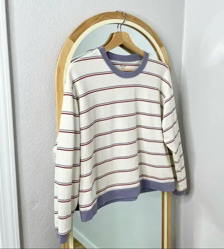 Madewell  (Re)Sourced cotton swing sweatshirt in purple stripe