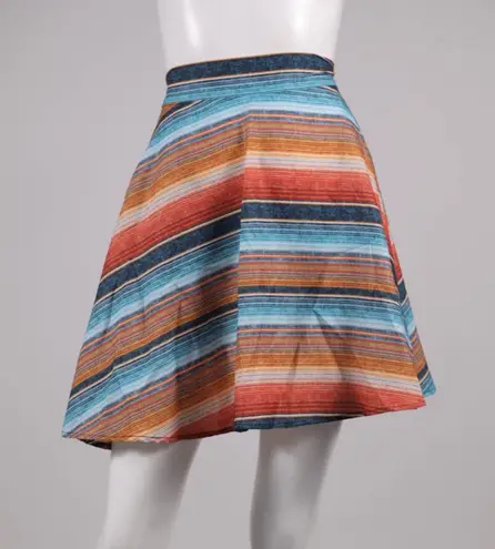 Unique Vintage NWT Serape Stripe Briella Flare Skirt SMALL
