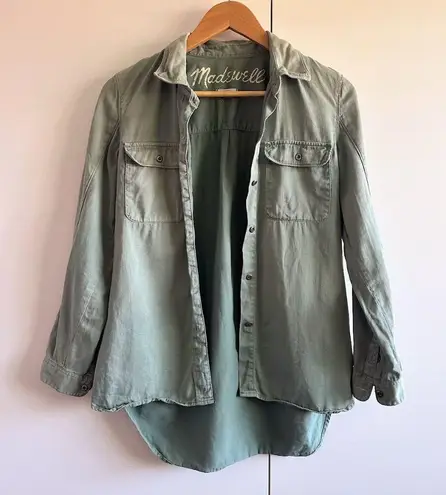 Madewell Women's Size Small Tomboy Green Button Up Work Shirt