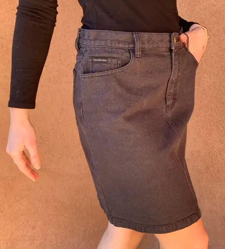 Calvin Klein black denim skirt