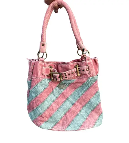 Pink & Blue Y2K D & L Vogue Tote Shoulder Bag Purse