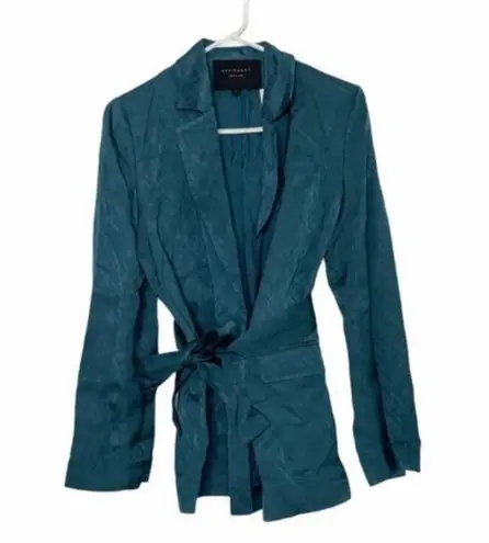 Equipment Ramond Teal Textured Satin Blazer