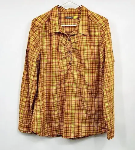 Cabela's Blouse Womens XL Used Yellow Orange Tunic Outdoor