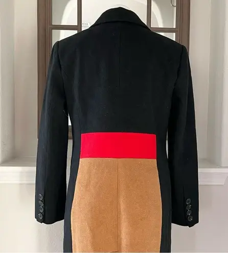 Avec Les Filles NEW ColorBlock Trench Coat, Black Red Camel Size S Retail $500