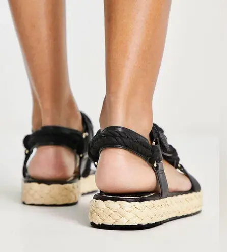 ASOS Rope espadrilles sandals in black  size 6