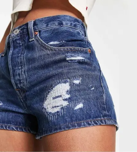 Levi's NWT ® Premium 501® ORIGINAL FIT HIGH RISE SHORTS Broken Midnight Dark Wash thumbnail 5